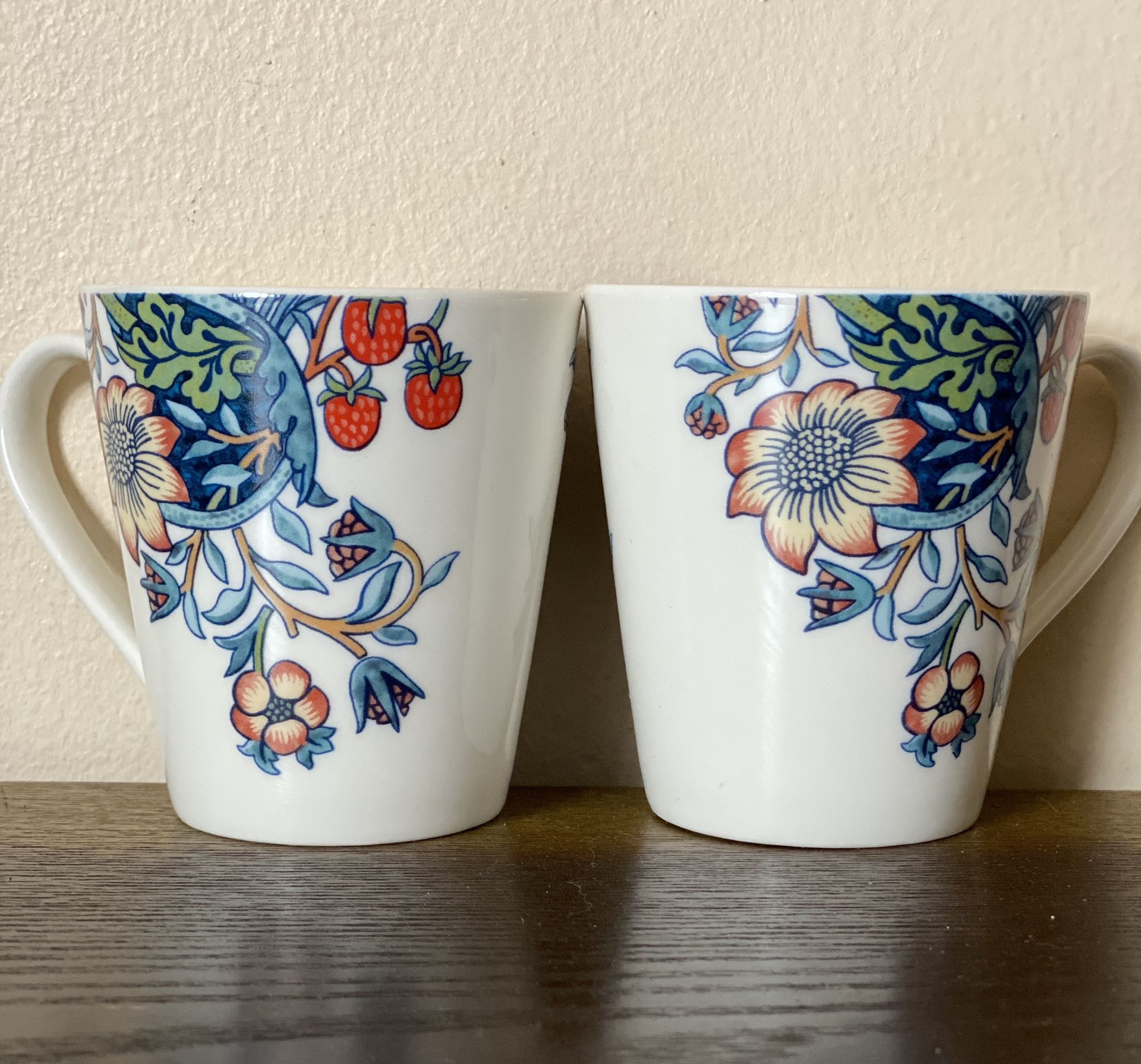 Two Morris and Co tea cups