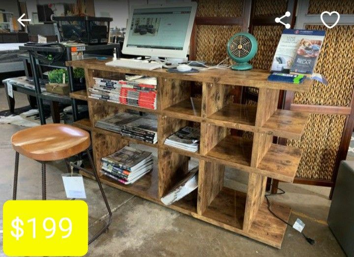 Bookcase desk organizer entryway console TV stand