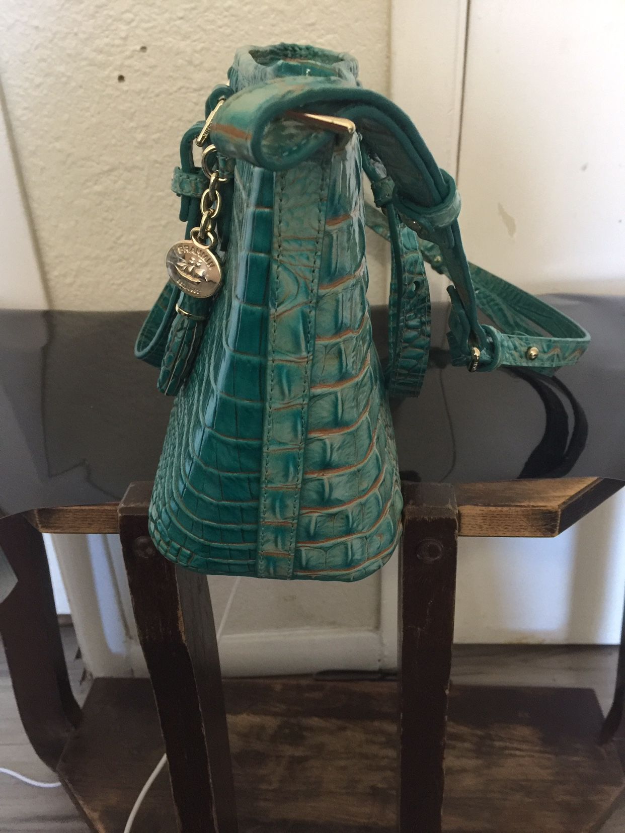 Brahmin Satchel In Blue Topaz