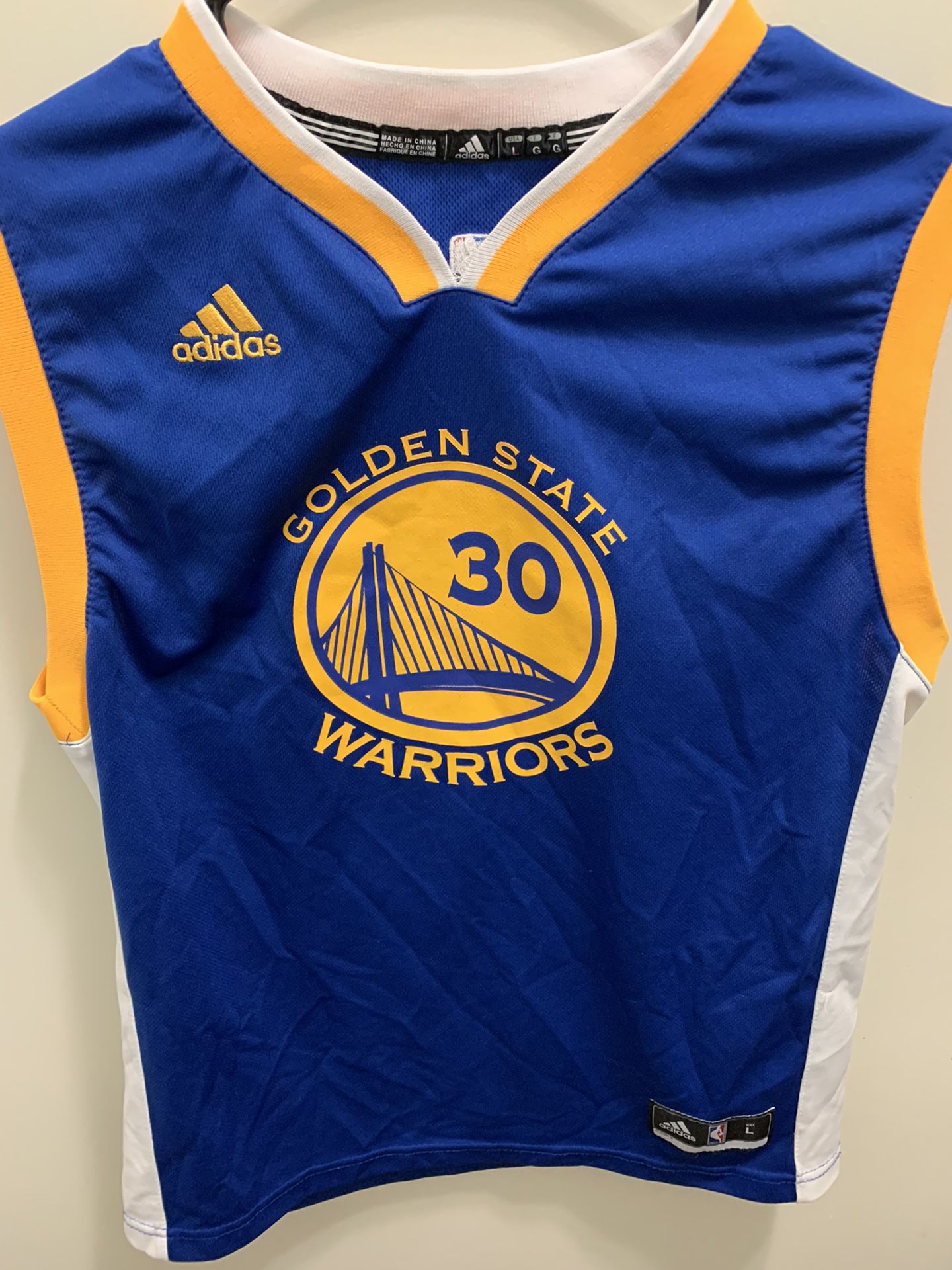 Golden State Warriors Steph Curry Adidas Youth Jersey Size Large  