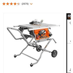 Ridgid 10 Inch Table Saw With Quickie Stand Thumbnail