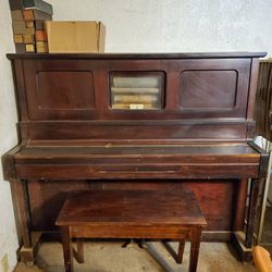 Player Piano With Music Scrolls Thumbnail