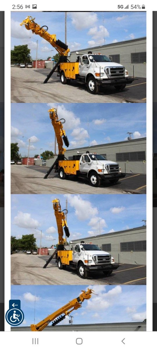 2008 FORD F750 DERRICK DIGGER 33GVWR MANUAL TRANSMISSION CLEAN UNIT READY TO WORK NEED FINANCING CALL OLIVER CRUZ