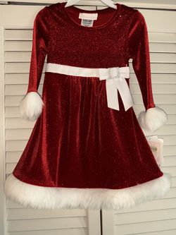 Bonnie Jean Christmas Santa Dress-24M Brand New Thumbnail