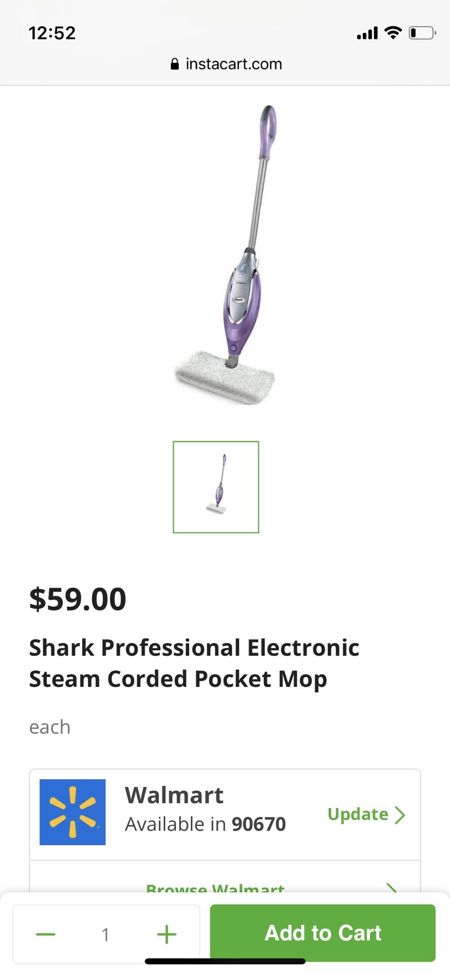 Shark Electronic Steam Coded Mop