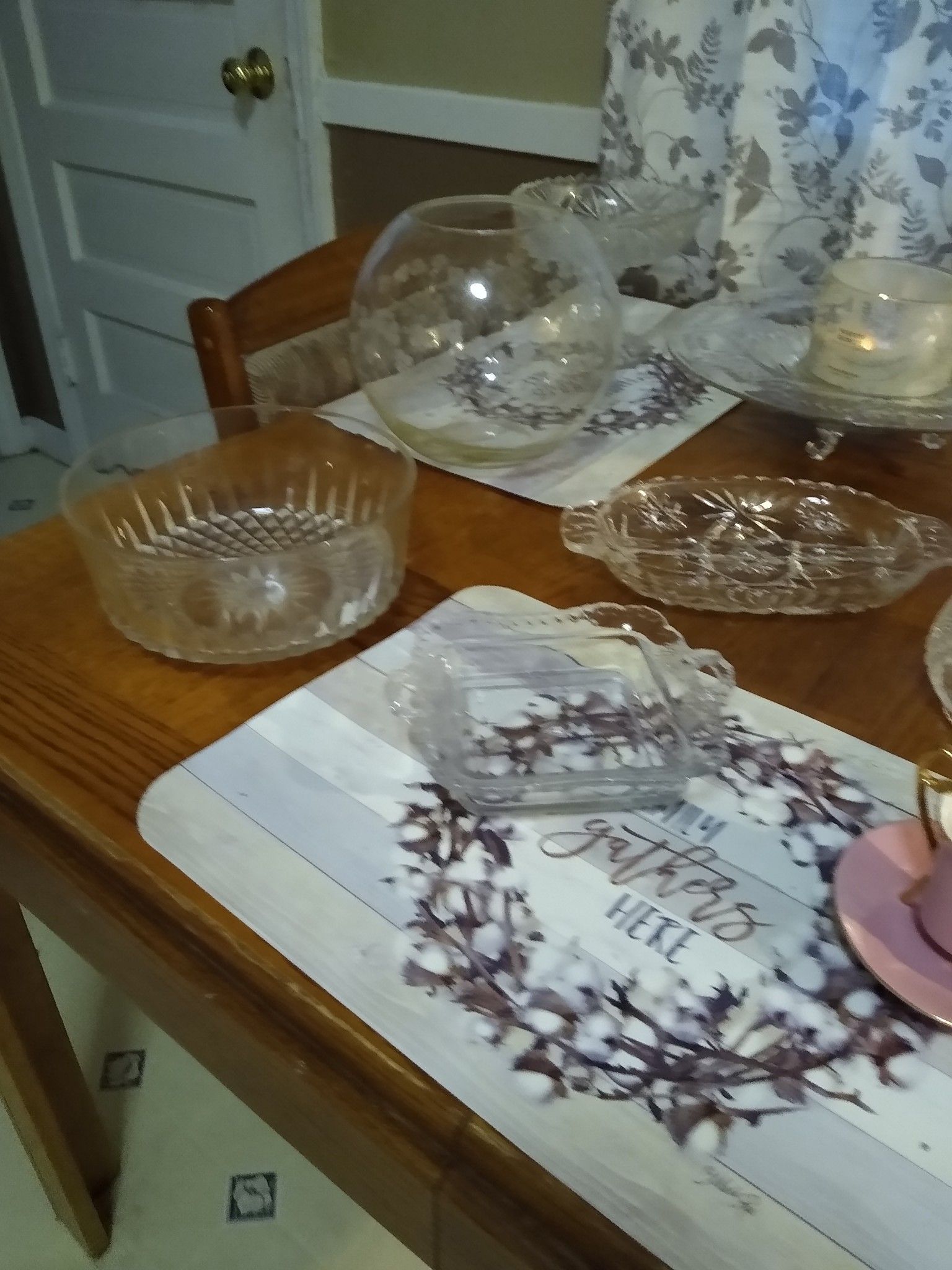Nice nice glass Crystal candy dishes are bases Olive bowls for the holidays