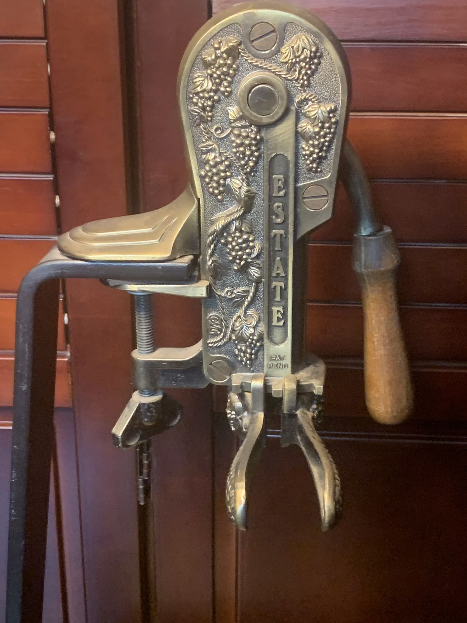 Rogar Estate Vintage Brass & Wood Wine Opener