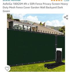 Dark Green 4X50 Foot Privacy Screen (Fence, Deck, Pool Privacy!) Thumbnail