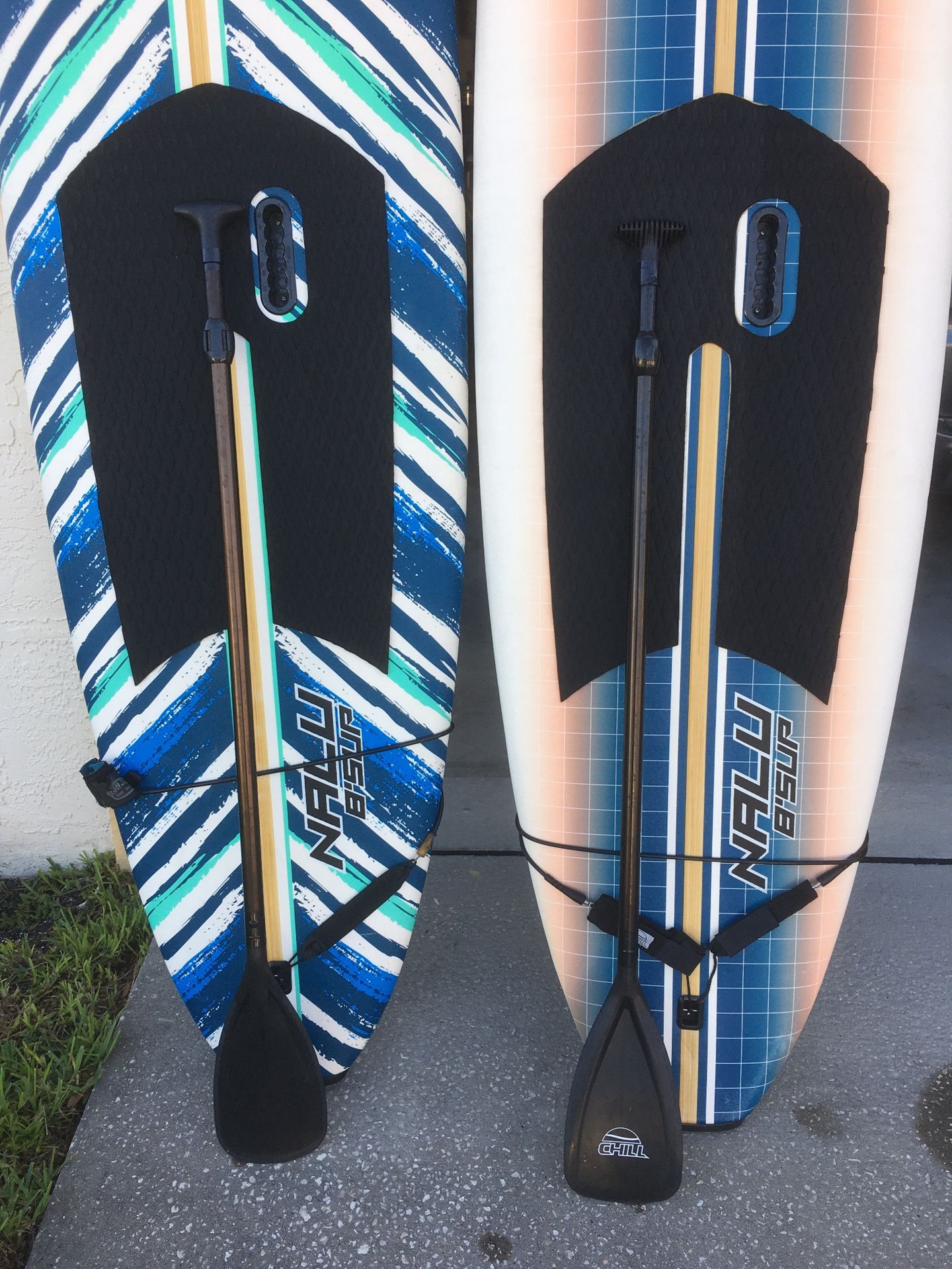 Two Chill Nalu 8' StandUp Paddle Board Packages (Blue/Green) & (Blue