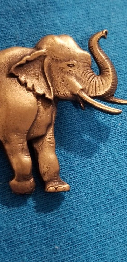 Pewter Elephant Brooch Pin