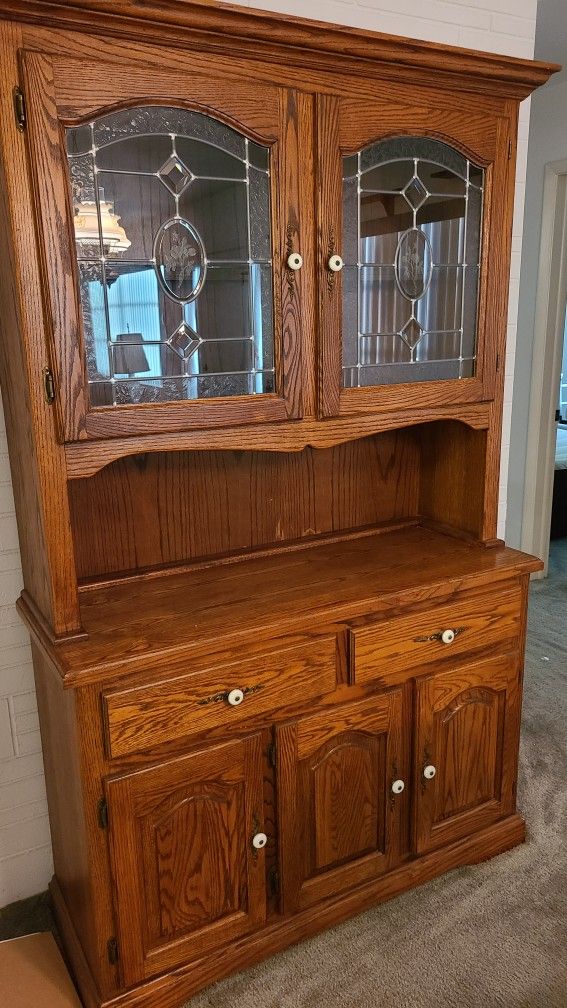 Vintage Dining Table And China Cabinet