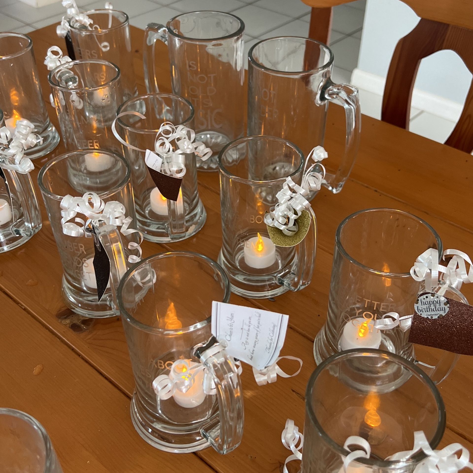 Turning 60 Years Old Birthday Mugs (14) W/ Cards And Candles