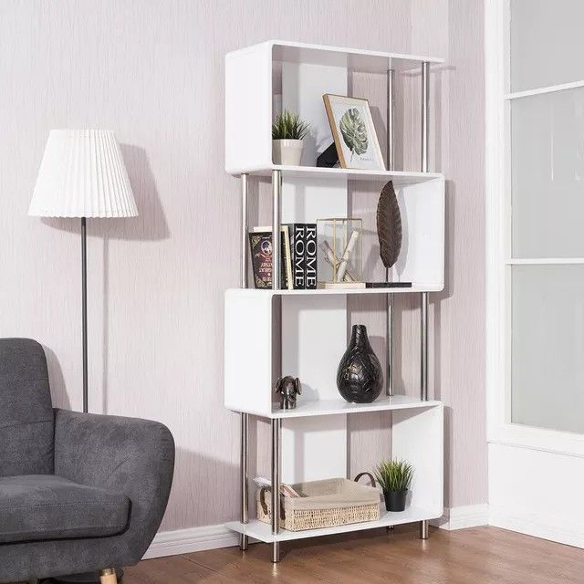 Modern 4 Shelf Bookcase