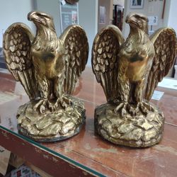 Leather lines Brass Eagle Bookends.Second Thyme Around In Olm Falls Vender Cb3. Thumbnail