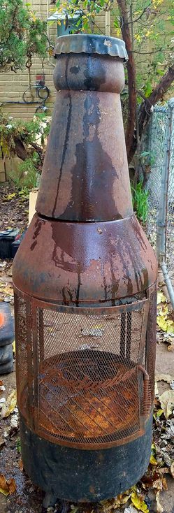 Unique Budweiser Bottle Shaped Fire Pit, Budweiser Bottle Fire Pit