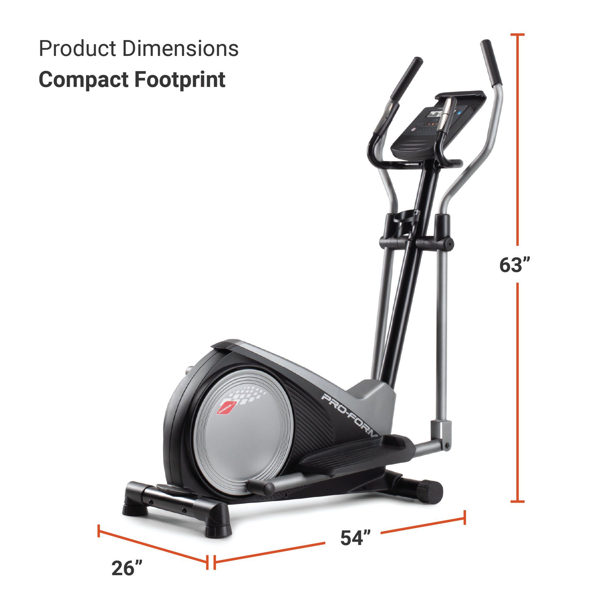 ProForm Cadence LE Rear-Drive Elliptical with LCD Display Window, Compatible with iFit Personal Training