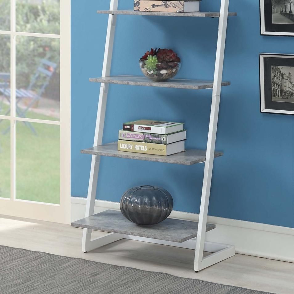 Graystone 4 Tier Ladder Bookcase/shelf, White