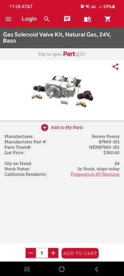 New Henny Penny 24v Natural Gas Valve For Fryers And Ovens Thumbnail
