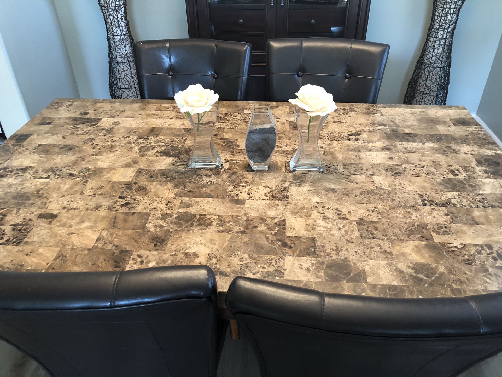 Granite Dining Room Table w/6 Chairs