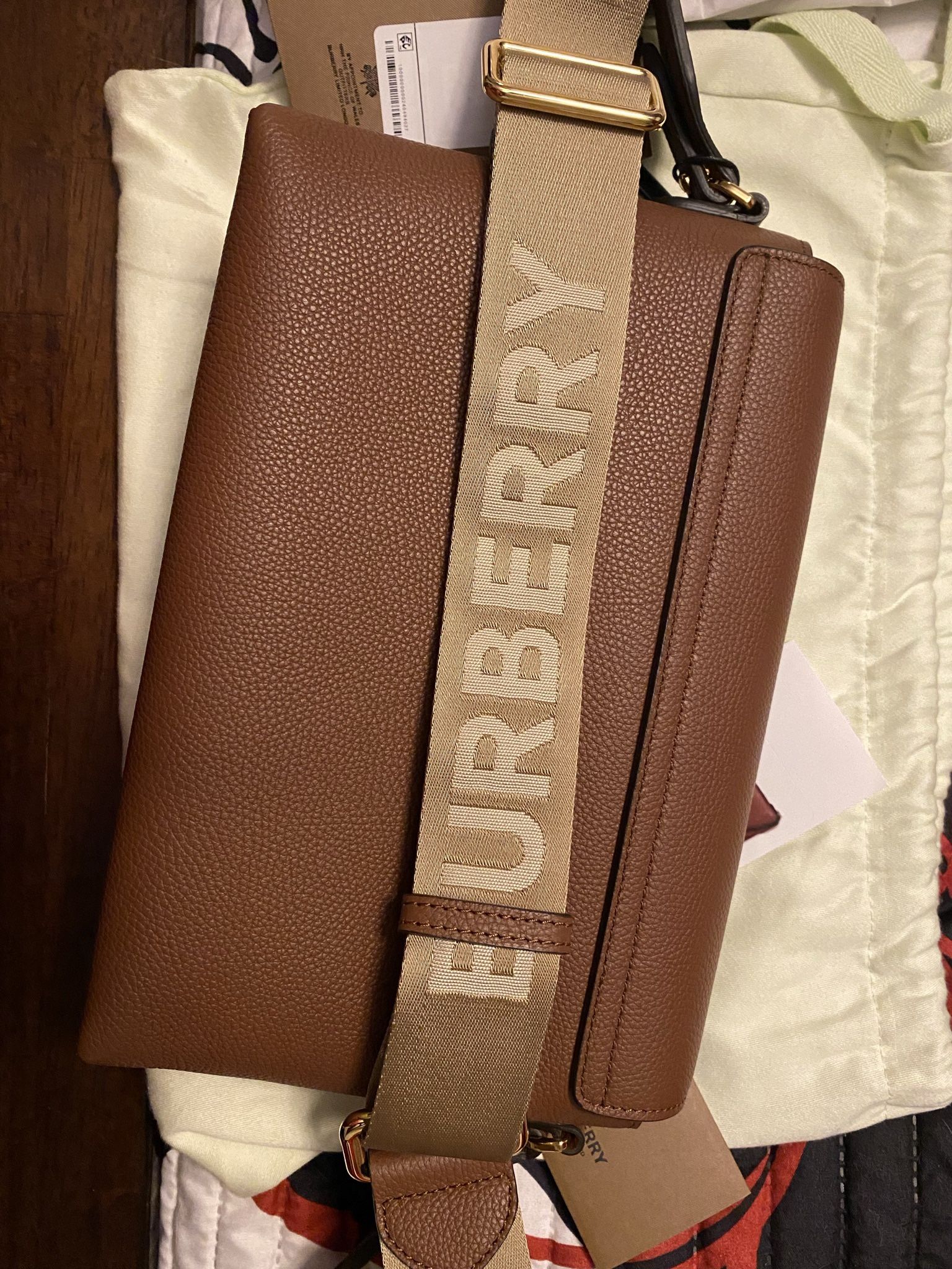 Burberry Leather and Vintage Note Crossbody