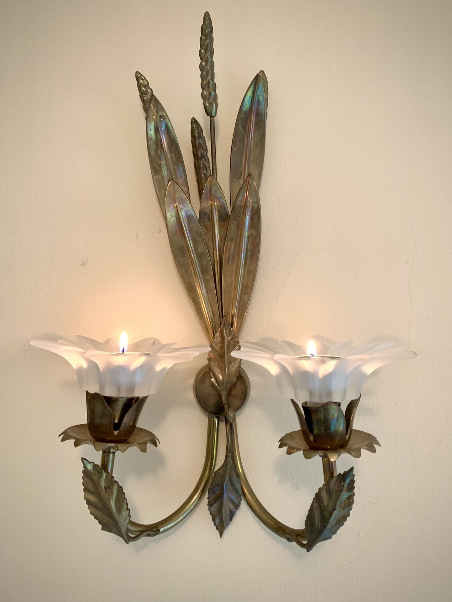 Brass wall candle holder