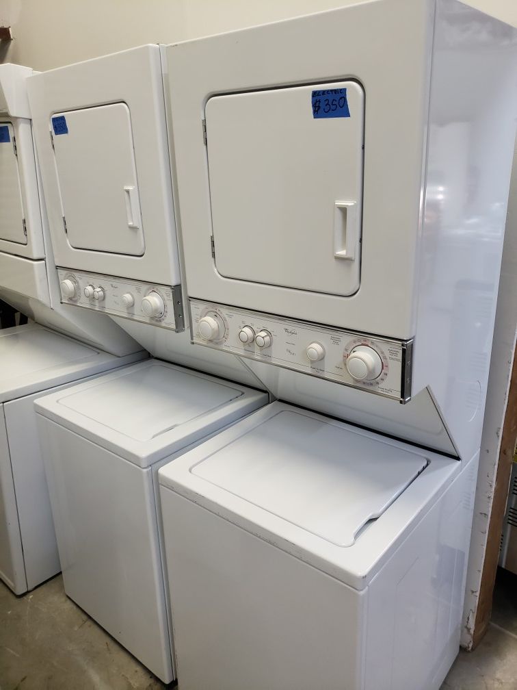 WHIRLPOOL THIN TWIN STACKABLE WASHER AND ELECTRIC DRYER for Sale in