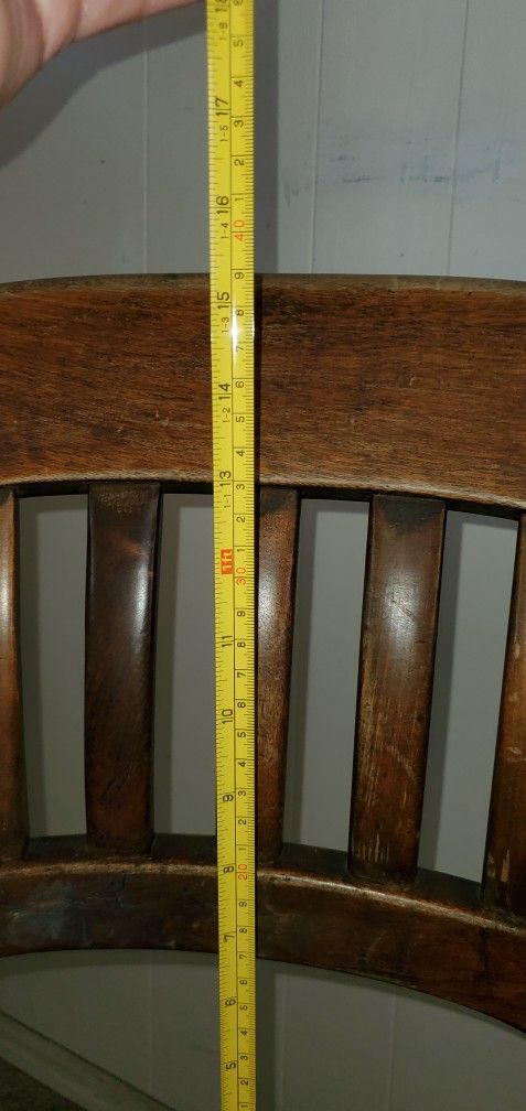 Vintage Wood Rolling Office Desk Chair
