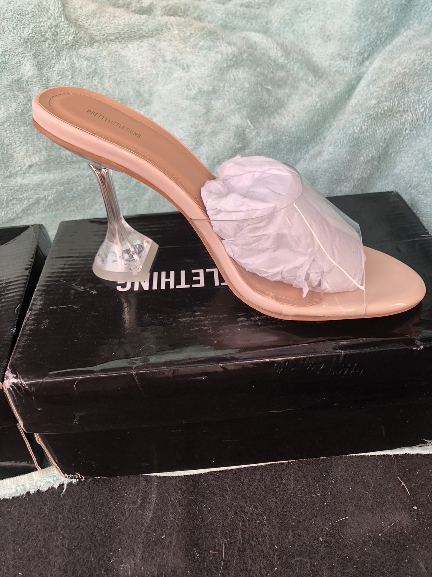 Clear Heeled Mules 