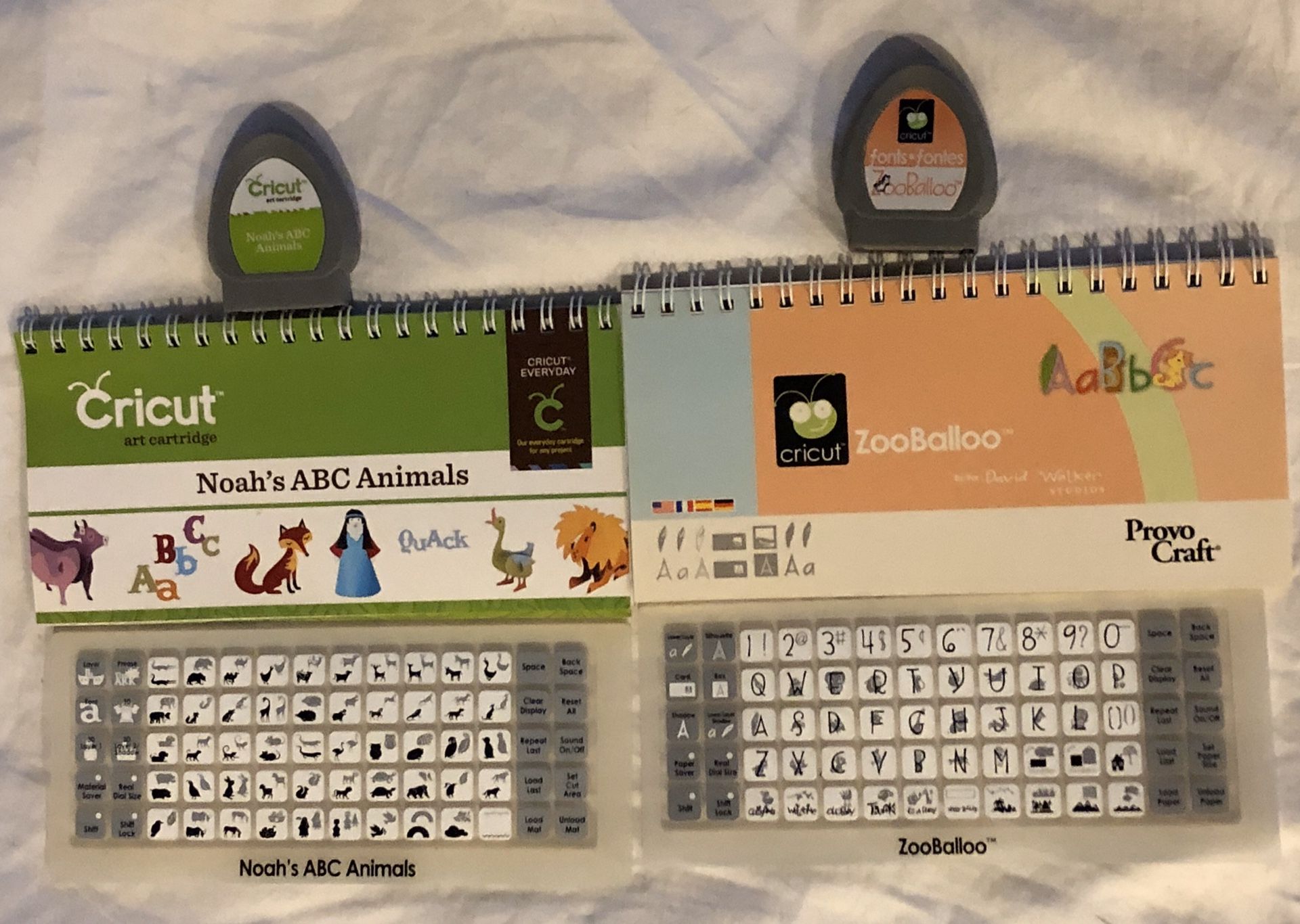 NOAH’s ABC animals + ZOOBALLOO font cricut cartridge lot of 2 for Sale