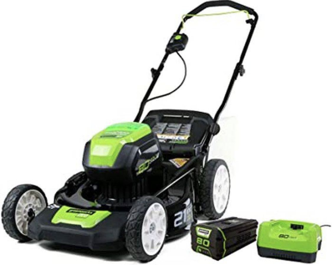 Greenworks Pro 80V 21-Inch Push Lawn Mower, 4Ah Battery and Charger Included