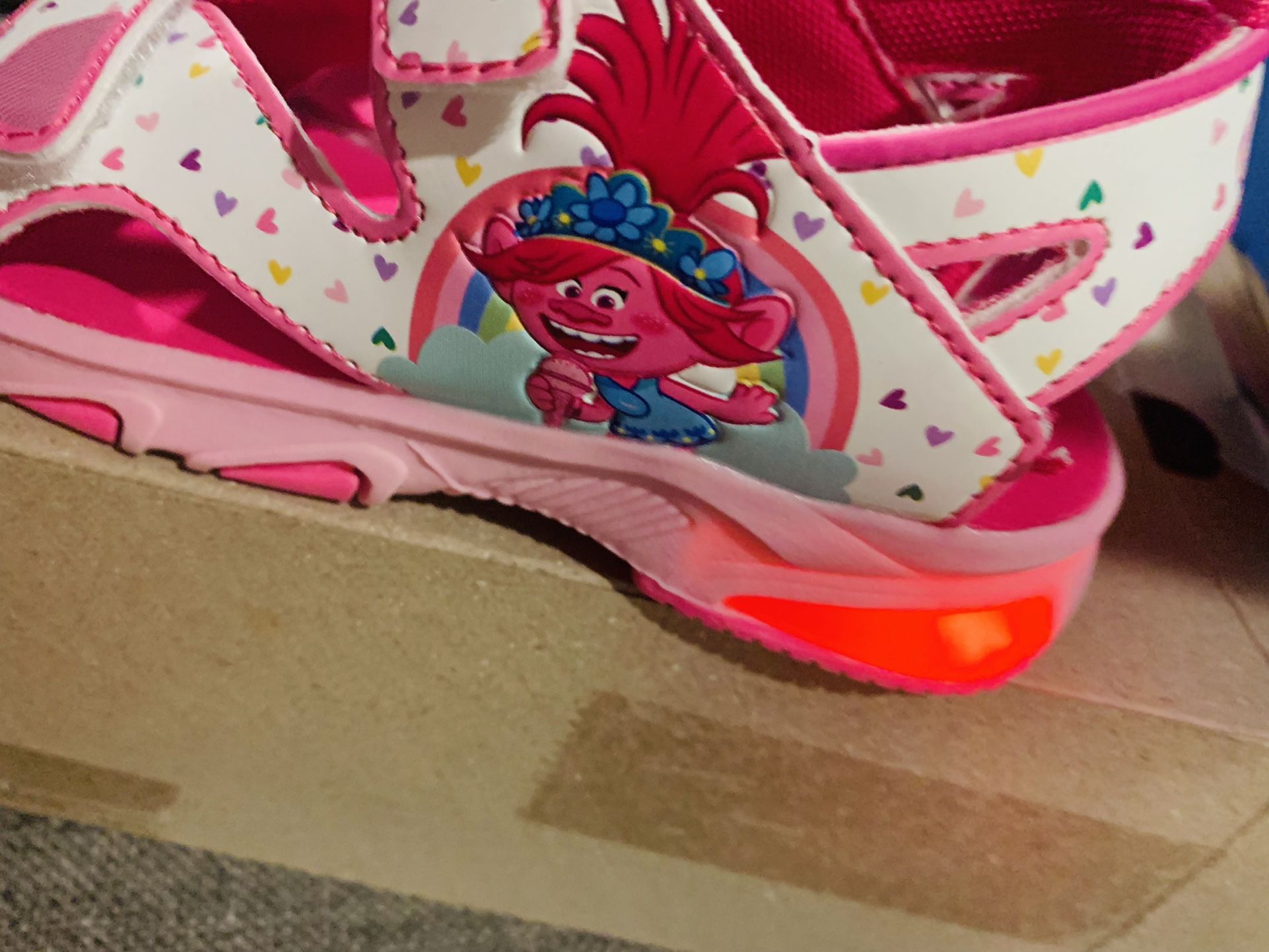 New Light Up Troll Sandas Size 12 In Abox $$$20
