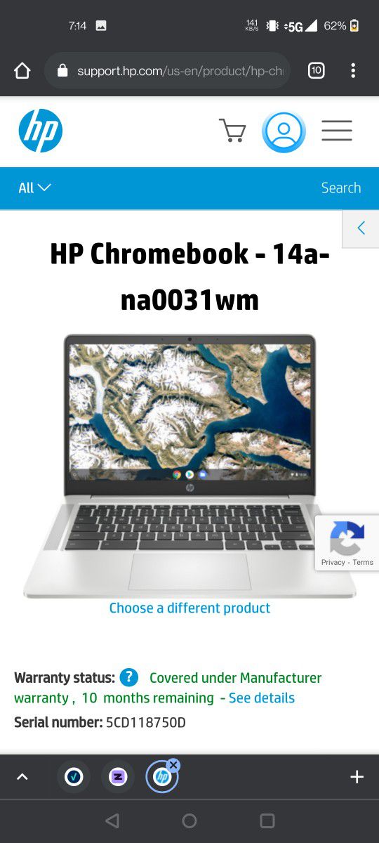 Brand New HP Chromebook With Charger 