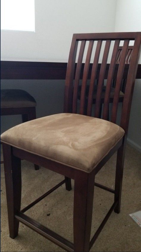 Solid Wood Counter Height Expandable Dining Table With 8 Chairs And Lead Extension