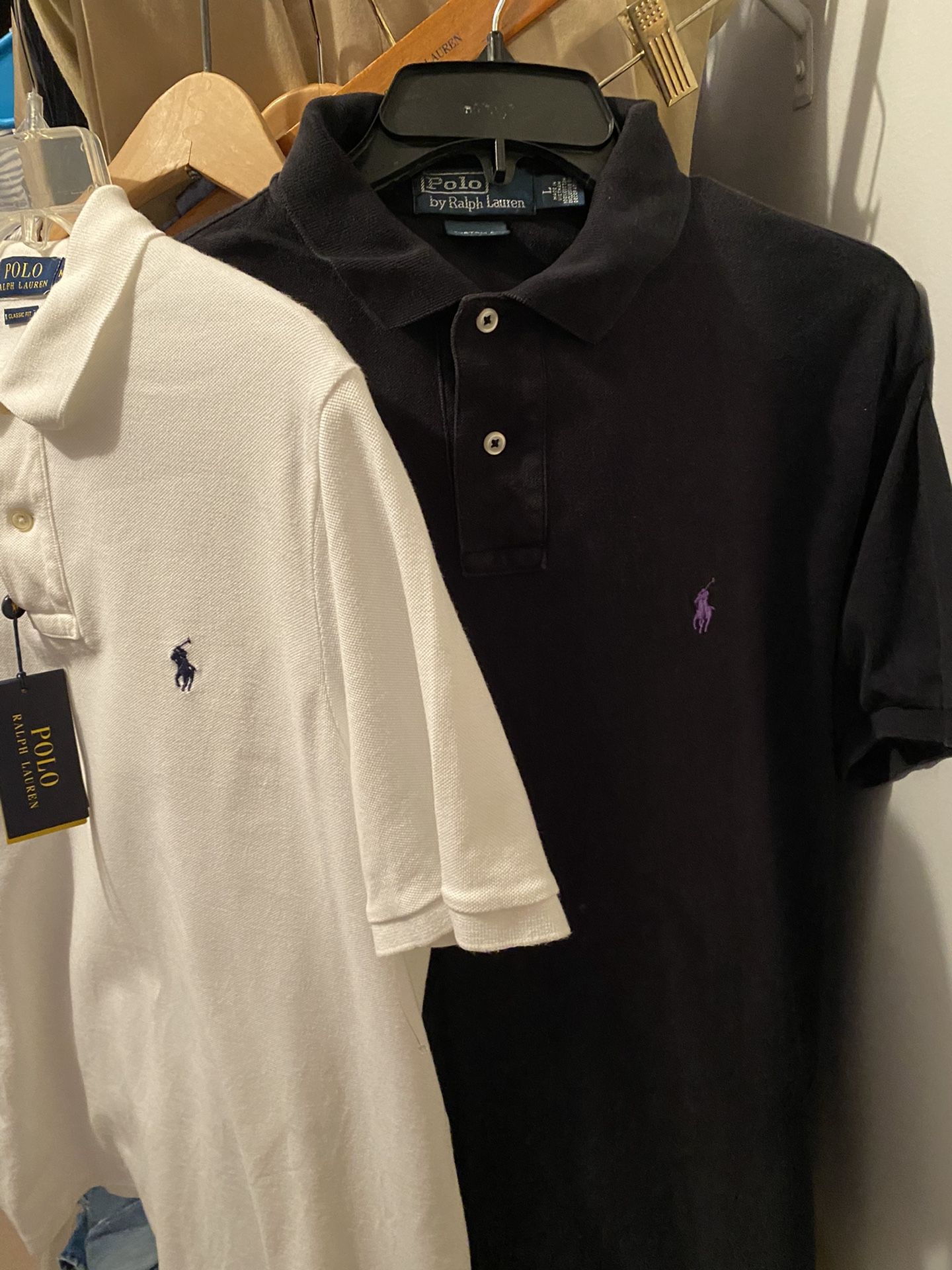 Ralph Lauren Polo Men’s Black Polo Shirt Sz Large Custom Fit