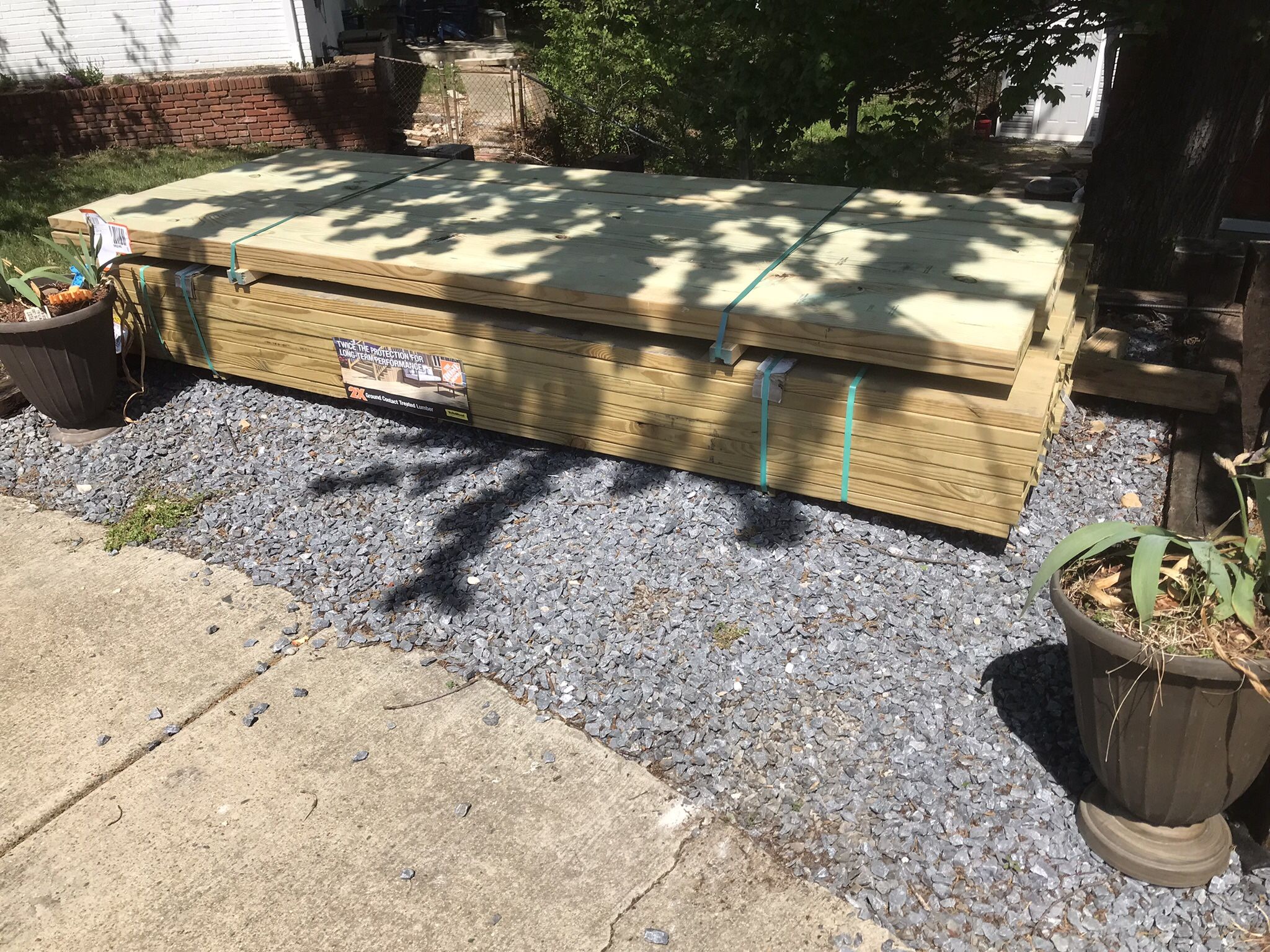 2x12 -10 Feet Long- Pressure treated wood – New A