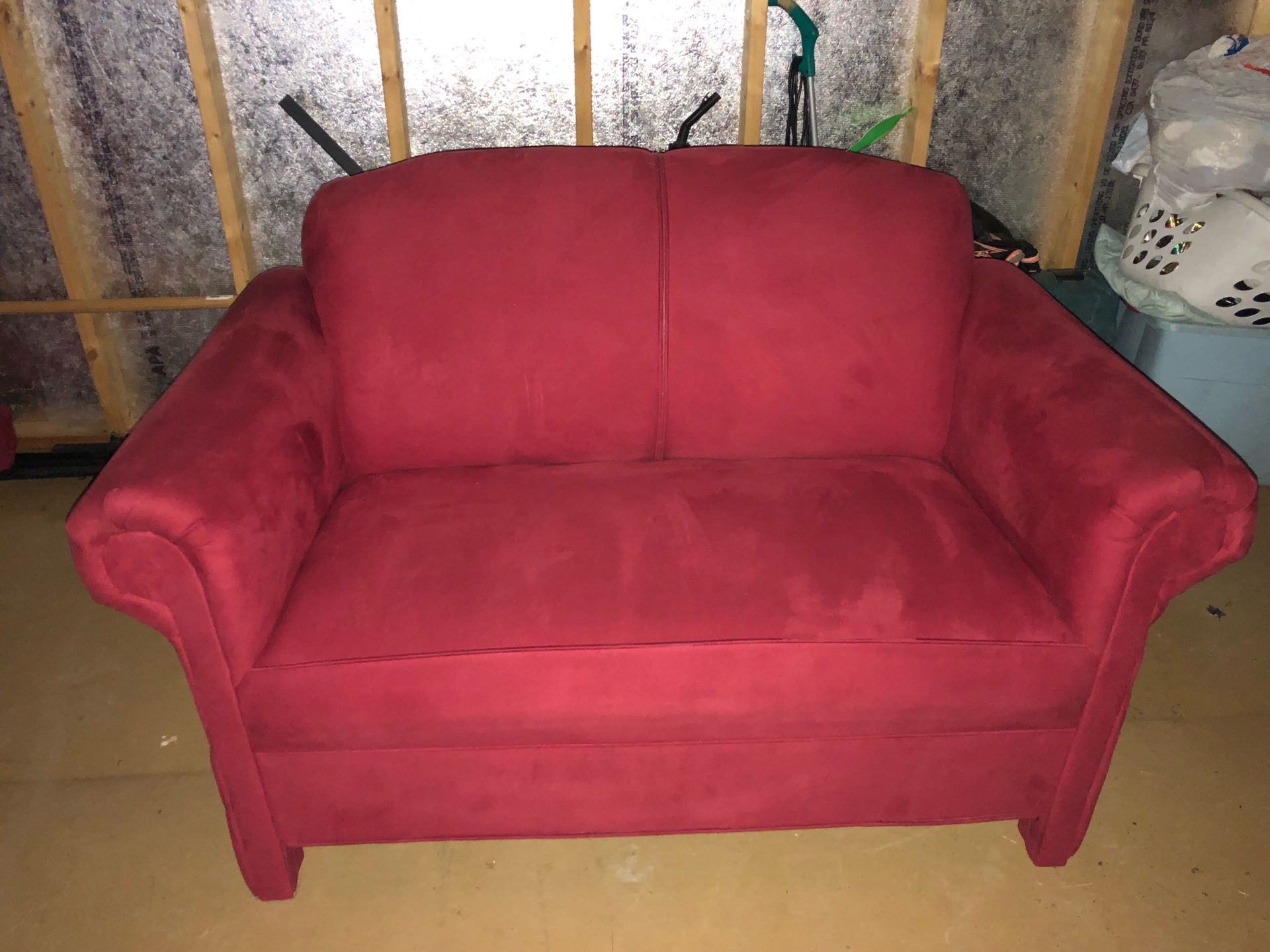 Two Red Micro Fabric Couches