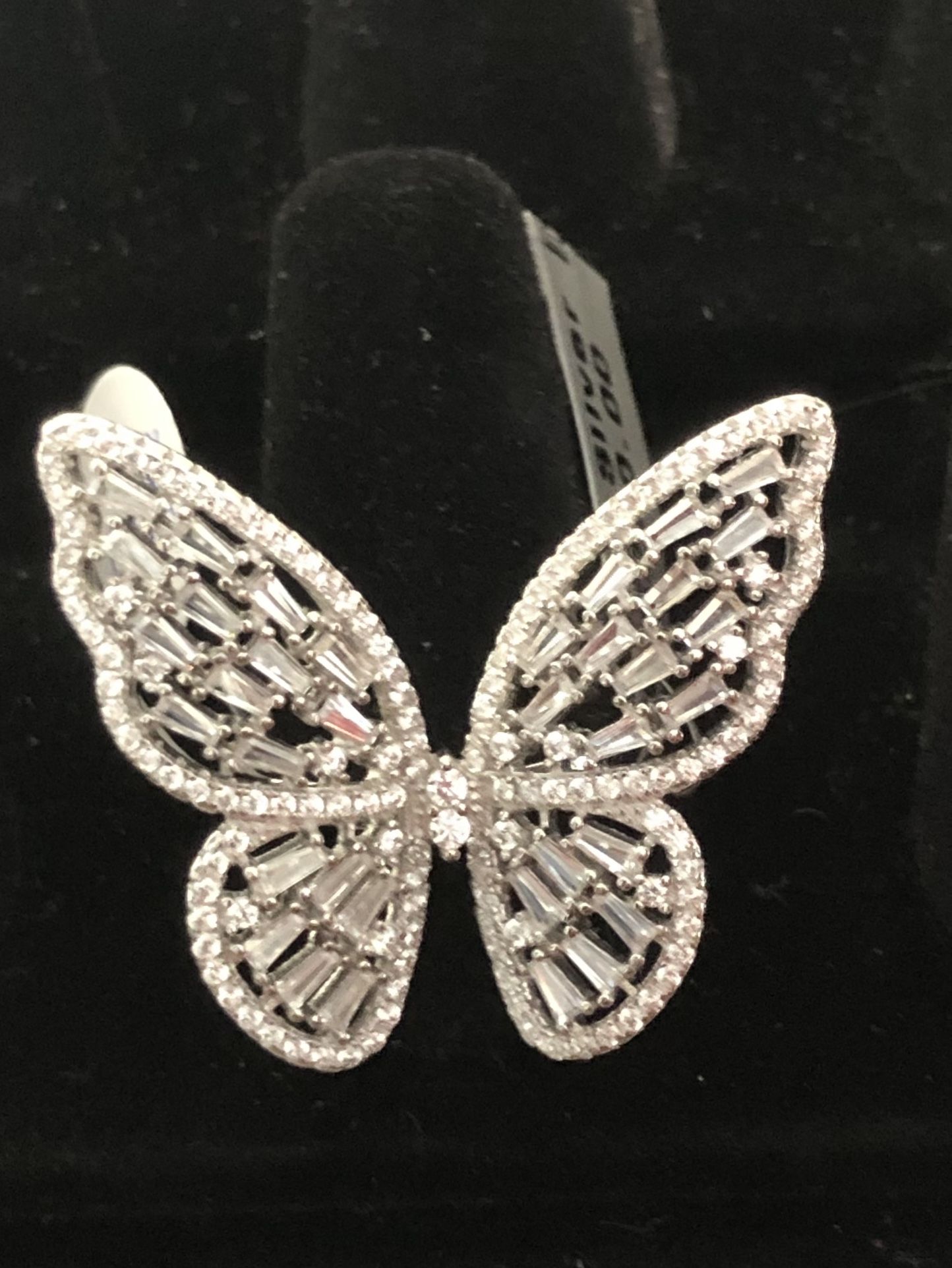 silver ring 9.25 number 9 in the shape of a butterfly