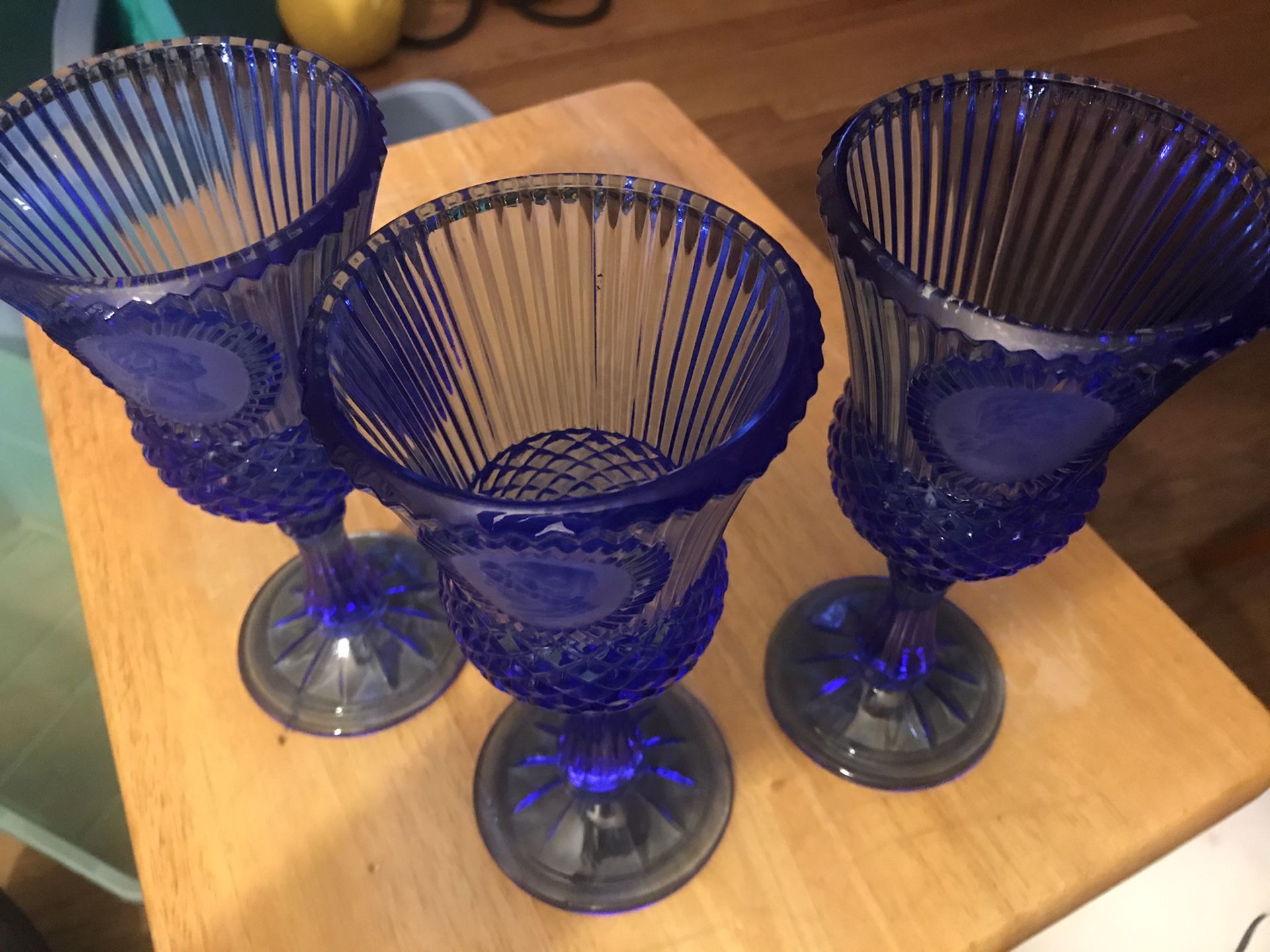 AVON George /Martha Washington Goblet FOSTORIA Cobalt Blue
