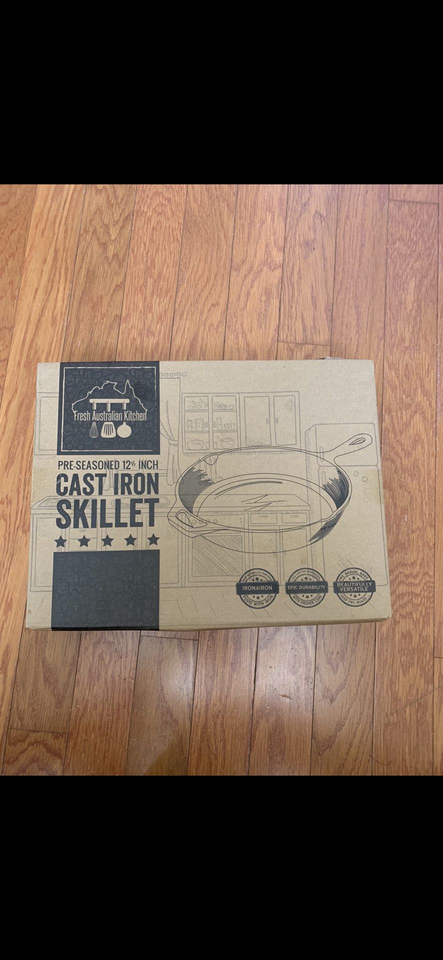 Pre-Seasoned 30cm Cast Iron Skillet Frying Pan