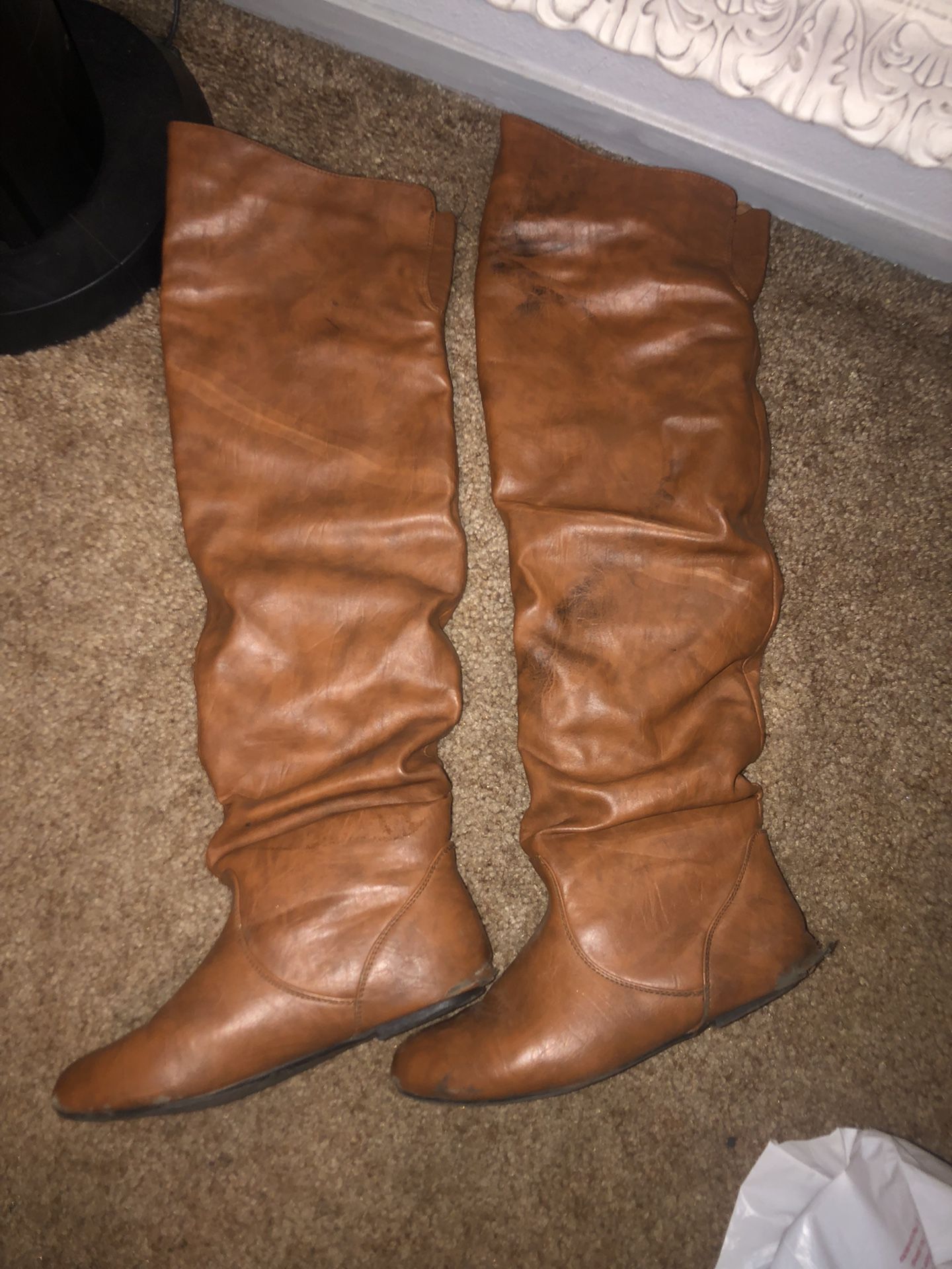 Brown Thigh High Boots - Size 7 1/2 - CHEAP!!!