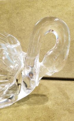 Vintage Clear Glass Swan Dish Thumbnail