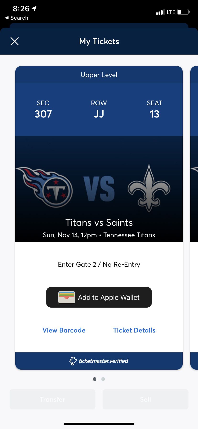 Two Titans Saints Tickets 