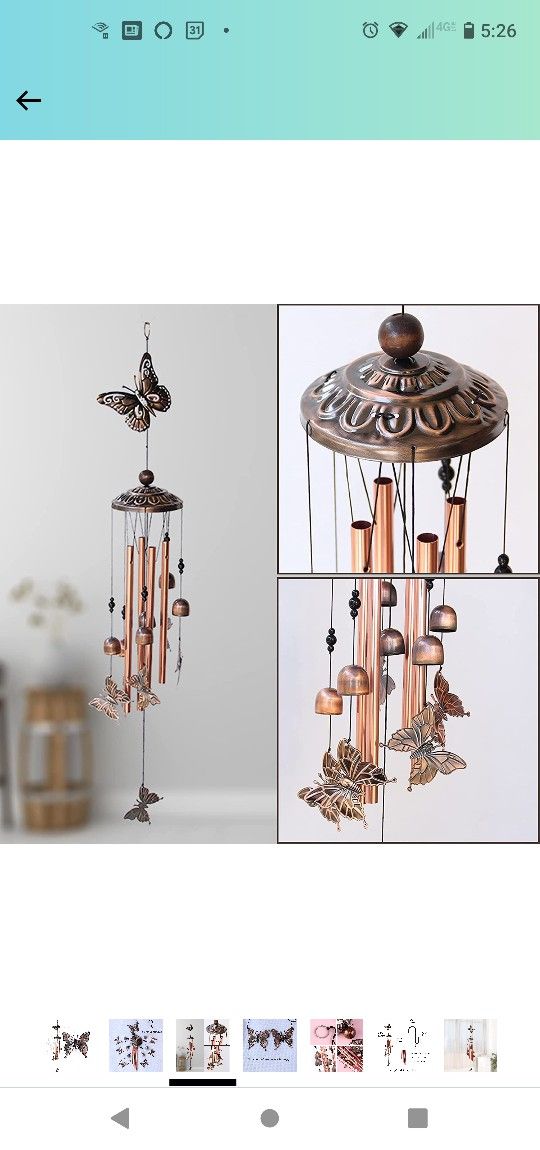 New! Wind Chime for Outside, Patio, Porch, Garden, Backyard Sympathy Memorial Wind Chimes Great Gift for Outdoor Indoor Decor Aluminum Tubes Wind Bell