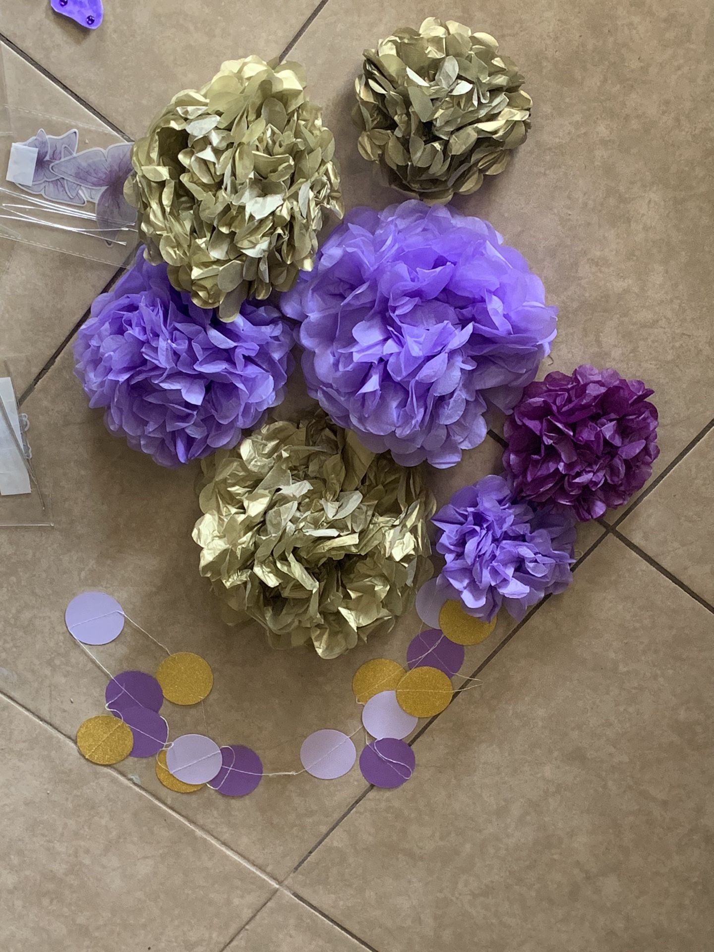 Purple Butterfly Party Decorations Number 1 Balloons