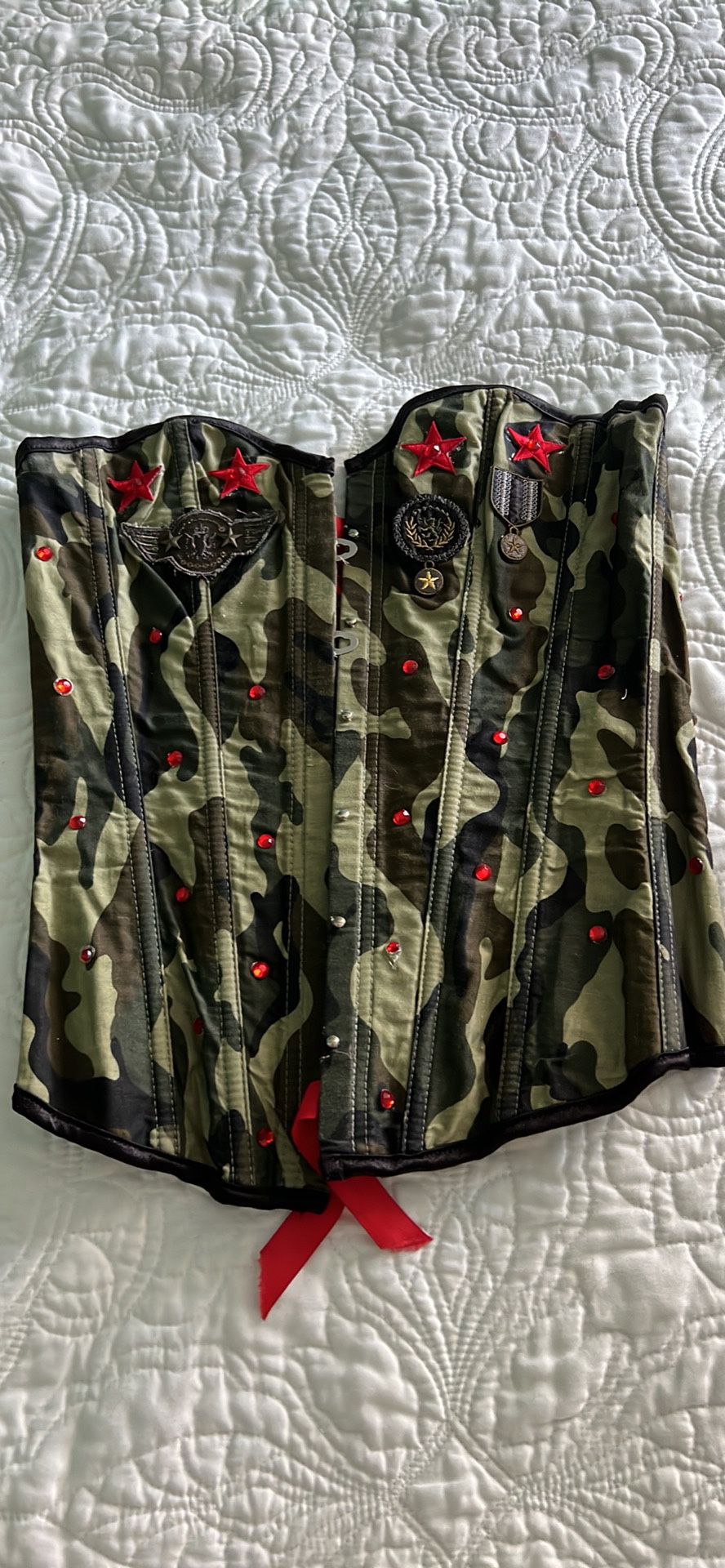 Army Camouflage Corset With Two Hats
