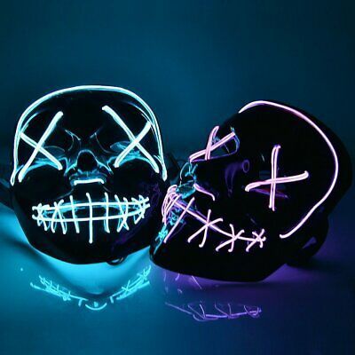 NEW LED purge mask Halloween costume mask glow in dark cosplay rave party mask Include Batteries $15 each
