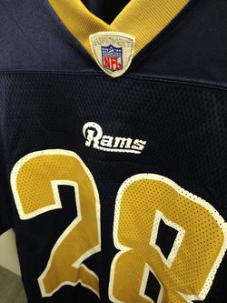 Marshall Faulk St. Louis Rams Reebok Replica Jersey Home Blue Medium #28 NFL. Great shape. Men Thumbnail