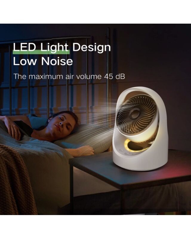 USB Personal Desk fan , Small Quiet Desktop table fan ,4 speeds Rechargeable Oscillating Cordless fan with Led light