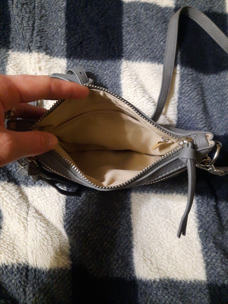 Gray  Leather Small Purse 