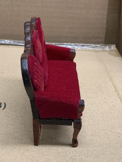Hand Crafted Miniature Doll House Couch Thumbnail